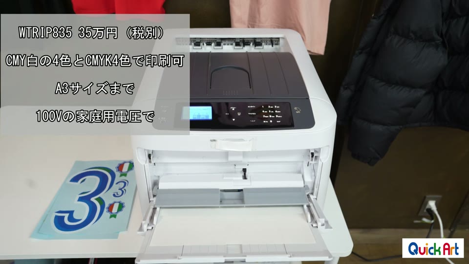 白トナープリンターWTRIP835で印刷した背番号と国旗のデザイン