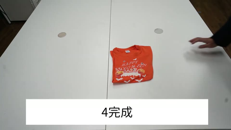 数秒でたたむ方法の仕上がり。角がそろっていない