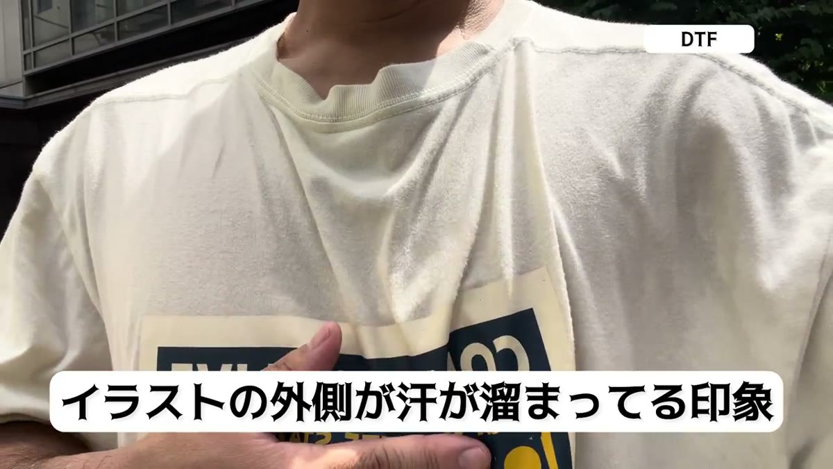 イラストの外側が汗が溜まっている印象