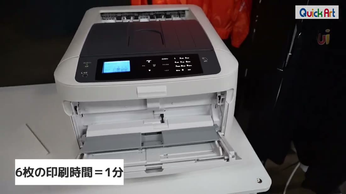 白トナープリンタで6枚を約1分で印刷